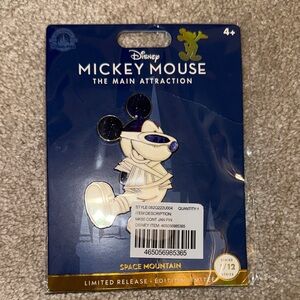 Disney Mickey Mouse Space Mountain Pin - Blue and White
